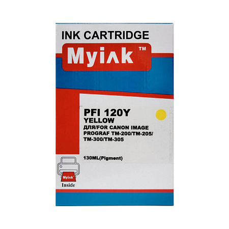 Картридж для CANON PFI-120Y TM-200/205/300/305 Yellow (130ml, Pigment) MyInk Картридж для CANON PFI-120Y TM-200/205/300/305 Yellow (130ml, Pigment) MyInk