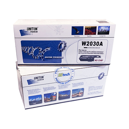 Картридж для HP Color LJ M454, M455, MFPM479 W2030A (415A) черный (2,4K) БЕЗ ЧИПА!!! UNITON Premium GREEN LINE (Eco Protected) 