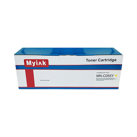 Картридж для CANON LBP-663/ 664, MF746/742/744  Cartridge 055 (R, OEM с б/у OEM чипом) желтый (2,1K) MyInk 