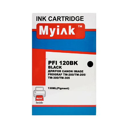 Картридж для CANON PFI-120Bk TM-200/205/300/305 Black (130ml, Pigment) MyInk Картридж для CANON PFI-120Bk TM-200/205/300/305 Black (130ml, Pigment) MyInk