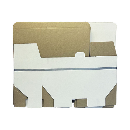 Коробка картон (32x12x11,2) для к-жа (УПАКОВКА 25 шт), белая/бур Россия 