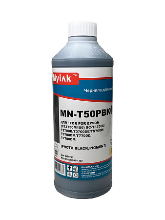 Чернила для EPSON (T50M100) SC-T3700E/T3700D/T3700DE/T5700D/T5700DM/T7700D/T7700DM (1л, photo black, Pigment) Myink 