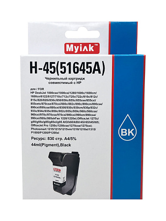 Картридж для ( 45) HP DJ 710С/850C 51645А (R) Black (44ml) Myink Картридж для ( 45) HP DJ 710С/850C 51645А (R) Black (44ml) Myink