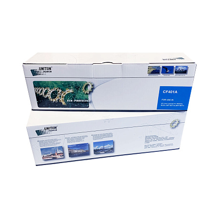 Картридж для HP Color LJ M252/ M277 CF401A (201A) синий (1,4K) UNITON Premium GREEN LINE (Eco Protected) 