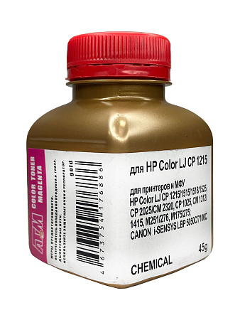 Тонер для HP Color LJ CP 1215/1515/1518/1525/СМ1312/CM1415/CP1025/ 2025 (фл,45,красный,Chemical MKI) Gold ATM Тонер для HP Color LJ CP 1215/1515/1518/1525/СМ1312/CM1415/CP1025/ 2025 (фл,45,красный,Chemical MKI) Gold ATM