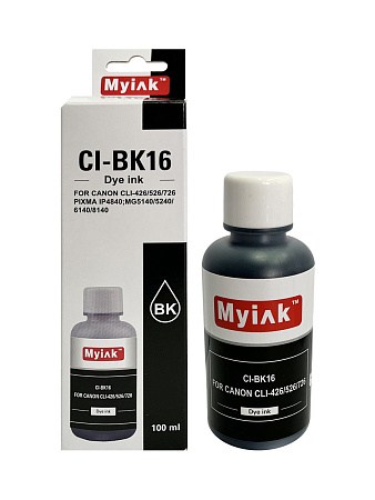 Чернила для CANON CLI-426/526/726Bk (100мл,black Dye) CI-BK16 Gloria™ MyInk 