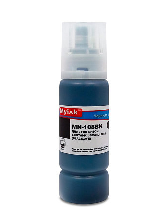 Чернила для EPSON EcoTank (108) L8050/L18050 (100мл, black, Dye) MyInk 