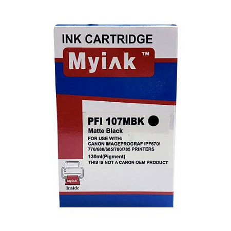 Картридж для CANON  PFI-107MBk IPF 670/680/685/770/780/785 Matte Black (130ml,Pigment) MyInk 