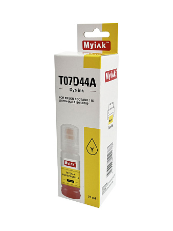 Чернила для EPSON EcoTank, KeyLock 115, 014, 012 (T07D44A) L8160, L8168, L8180, L8188, ET-8500, ET-8550 (70мл, yellow) MyInk Чернила для EPSON EcoTank, KeyLock 115, 014, 012 (T07D44A) L8160, L8168, L8180, L8188, ET-8500, ET-8550 (70мл, yellow) MyInk