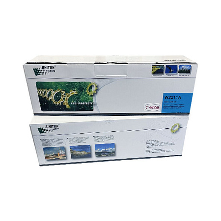 Картридж для HP Color LJ M255/MFP M282/M283  W2211A  (207A) синий (1,25K, с чипом APEX) UNITON Premium GREEN LINE (Eco Protected) 