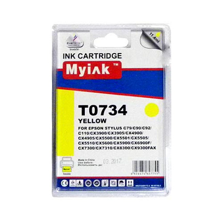 Картридж для (T0734N) EPSON St C79/CX3900/4900/5900 Yellow (11,4ml, Pigment) MyInk SAL 