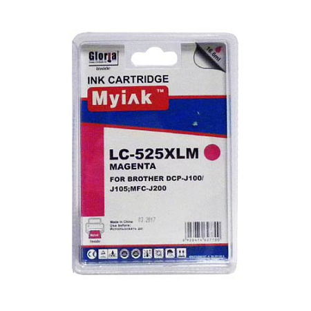 Картридж для Brother MFC-J200/DCP-J100/J105 (LC525XLM) Magenta (16,6ml, Dye) MyInk Картридж для Brother MFC-J200/DCP-J100/J105 (LC525XLM) Magenta (16,6ml, Dye) MyInk