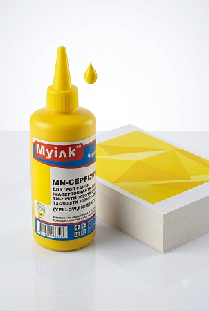 Чернила для CANON (PFI-120 Y) TM-200, TM-205, TM-300, TM-305, TM-250, TM-255, TM-350, TM-355 (250мл, yellow, Pigment) CEPFI20Y MyInk Чернила для CANON (PFI-120 Y) TM-200, TM-205, TM-300, TM-305, TM-250, TM-255, TM-350, TM-355 (250мл, yellow, Pigment) CEPFI20Y MyInk