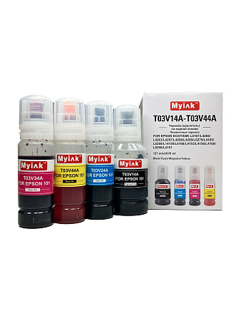 Чернила MyInk для Epson Ecotank L4167, L4266, L4263, L4267, L4268, L4269, L6279, L4165, L6268, L14158, L6168, L4153, L4156, L4169, L6298, L4151 (101/102) пигментные black 1x127мл (c) водные color 3x70 мл, KeyLock, комплект 4 цвета Чернила MyInk для Epson Ecotank L4167, L4266, L4263, L4267, L4268, L4269, L6279, L4165, L6268, L14158, L6168, L4153, L4156, L4169, L6298, L4151 (101/102) пигментные black 1x127мл (c) водные color 3x70 мл, KeyLock, комплект 4 цвета