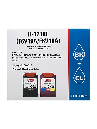 Комплект картриджей 123XL (black+color) для принтера HP DeskJet 2130 F6V19AE/F6V18AE MyInk Комплект картриджей 123XL (black+color) для принтера HP DeskJet 2130 F6V19AE/F6V18AE MyInk
