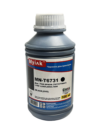Чернила для EPSON (T6731/T6641) L100/ L200/L800/ L805/ L1800 (500мл, black, Dye) MN-T6731BK Gloria™ MyInk Чернила для EPSON (T6731/T6641) L100/ L200/L800/ L805/ L1800 (500мл, black, Dye) MN-T6731BK Gloria™ MyInk