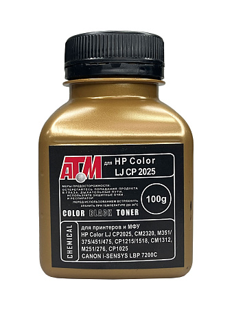Тонер для HP Color LJ CP 2025/CM 2320/CP 1215/CP 1025   (фл,100,черный ,glossy,Chemical MKI) Gold ATM 