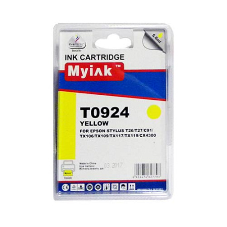 Картридж для (T0924) EPSON St C91/CX4300 Yellow (6,6ml, Pigment) MyInk SAL Картридж для (T0924) EPSON St C91/CX4300 Yellow (6,6ml, Pigment) MyInk SAL