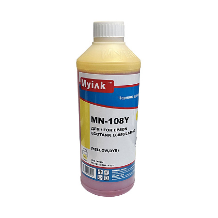 Чернила для EPSON EcoTank (108) L8050/L18053 (1л, yellow, Dye) MyInk 