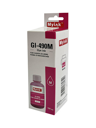 Чернила  для CANON (GI-490M) PIXMA G1400/2400/3400  (100мл,magenta,Dye) MyInk 