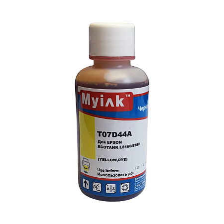 Чернила для EPSON EcoTank (115) (T07D44A) L8160 / L8180 (100мл, yellow) MyInk Чернила для EPSON EcoTank (115) (T07D44A) L8160 / L8180 (100мл, yellow) MyInk