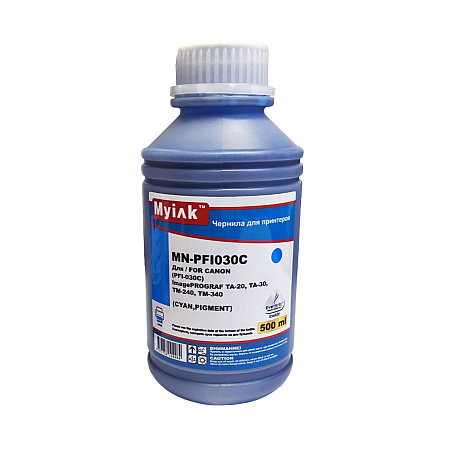Чернила для CANON imagePROGRAF TM-240/TM-340 (PFI030C) (500мл,cyan,Pigment) MyInk Чернила для CANON imagePROGRAF TM-240/TM-340 (PFI030C) (500мл,cyan,Pigment) MyInk
