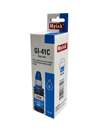 Чернила EcoTank GI-41С для Canon PIXMA G1420/G2420/G2460/G3420/G3460 (70мл,cyan) MyInk. 