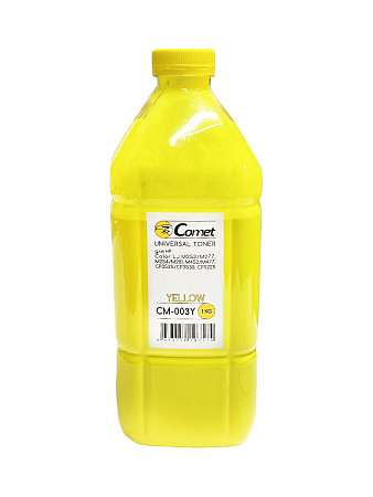 Тонер для HP Color Универсал тип CM-003Y (фл,1кг,желтый,Chemical,COMET) ATM 