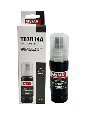 Чернила для EPSON EcoTank, KeyLock 115, 014, 012 (T07D14A) L8160, L8168, L8180, L8188, ET-8500, ET-8550  (70мл, photo black)  MyInk 