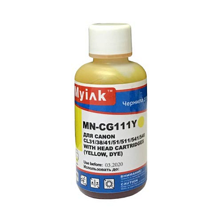 Чернила для CANON CL-41/51 (100мл,yellow Dye) NI-CG111Y Gloria™ MyInk. Чернила для CANON CL-41/51 (100мл,yellow Dye) NI-CG111Y Gloria™ MyInk.