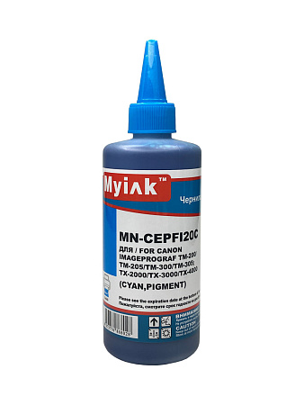 Чернила для CANON (PFI-120 C) TM-200, TM-205, TM-300, TM-305, TM-250, TM-255, TM-350, TM-355(250мл,cyan, Pigment) CEPFI20C MyInk 