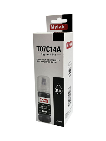 Чернила для EPSON EcoTank (115) (T07C14A) L8160 / L8180 (70мл, black, Pigment)  MyInk 