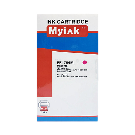 Картридж для CANON PFI-706M IPF 8400/8400S/8400SE/9400/9400S Magenta (710 ml) MyInk 