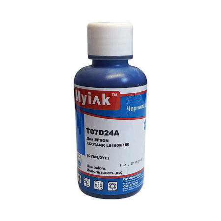 Чернила для EPSON EcoTank (115) (T07D24A) L8160 / L8180 (100мл, cyan)  MyInk 