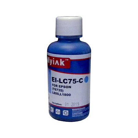 Чернила для EPSON (T6735) L800/ L805/ L1800(100мл, light cyan Dye) EI-LC75-C Gloria™ MyInk Чернила для EPSON (T6735) L800/ L805/ L1800(100мл, light cyan Dye) EI-LC75-C Gloria™ MyInk