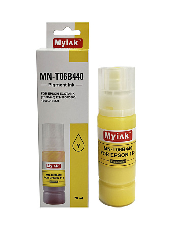 Чернила для EPSON EcoTank 113 (T06B440) ET-5850/5800/16600/16650 (70мл, yellow,Pigment) MyInk 