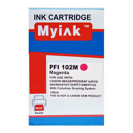 Картридж для CANON PFI-102M IPF 500/600/700 Magenta 130ml, Dye) MyInk Картридж для CANON PFI-102M IPF 500/600/700 Magenta 130ml, Dye) MyInk