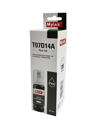 Чернила для EPSON EcoTank, KeyLock 115, 014, 012 (T07D14A) L8160, L8168, L8180, L8188, ET-8500, ET-8550  (70мл, photo black)  MyInk 