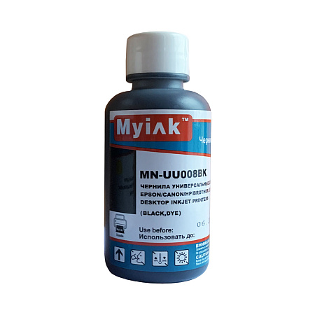 Чернила для Epson/Canon/HP/Brother Universal Ink (100мл, black, Dye) UU008BK MyInk 