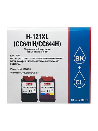 Комплект картриджей 121XL (black+color) для принтера HP DeskJet D2563/F4283 CC641HE/CC644HE Myink 