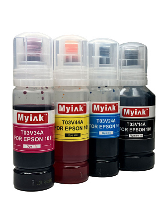 Чернила MyInk для Epson Ecotank L4167, L4266, L4263, L4267, L4268, L4269, L6279, L4165, L6268, L14158, L6168, L4153, L4156, L4169, L6298, L4151 (101/102) пигментные black 1x127мл (c) водные color 3x70 мл, KeyLock, комплект 4 цвета Чернила MyInk для Epson Ecotank L4167, L4266, L4263, L4267, L4268, L4269, L6279, L4165, L6268, L14158, L6168, L4153, L4156, L4169, L6298, L4151 (101/102) пигментные black 1x127мл (c) водные color 3x70 мл, KeyLock, комплект 4 цвета