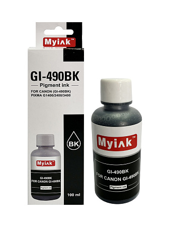 Чернила  для CANON (GI-490BK) PIXMA G1400/2400/3400 (100мл,black,Pigment) MyInk 