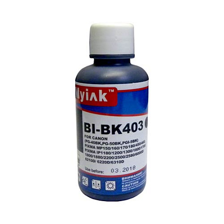 Чернила для CANON PG-40Bk/PG-50Bk/PGI-5Bk (100мл,black,Pigment) BI-BK403 EverBrite™ MyInk Чернила для CANON PG-40Bk/PG-50Bk/PGI-5Bk (100мл,black,Pigment) BI-BK403 EverBrite™ MyInk