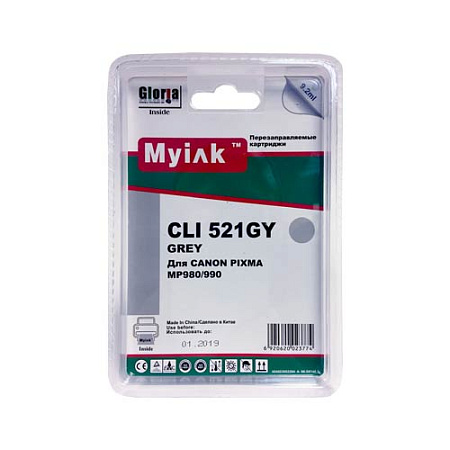 Картридж заправленный ПЗК (CLI-521GY) для Canon PIXMA MP980/990 , автосброс,1шт MyInk SAL Картридж заправленный ПЗК (CLI-521GY) для Canon PIXMA MP980/990 , автосброс,1шт MyInk SAL