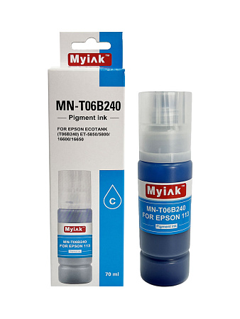 Чернила для EPSON EcoTank 113 (T06B240) ET-5850/5800/16600/16650 (70мл, контейнер, cyan,Pigment) MN-T06B240 MyInk Чернила для EPSON EcoTank 113 (T06B240) ET-5850/5800/16600/16650 (70мл, контейнер, cyan,Pigment) MN-T06B240 MyInk