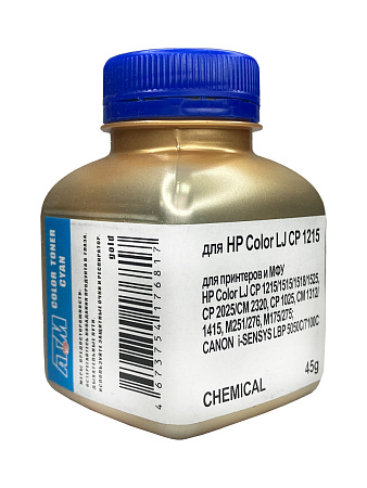 Тонер для HP Color LJ CP 1215/1515/1518/1525/СМ1312/CM1415/CP1025/ 2025 (фл,45,синий,Chemical MKI) Gold ATM Тонер для HP Color LJ CP 1215/1515/1518/1525/СМ1312/CM1415/CP1025/ 2025 (фл,45,синий,Chemical MKI) Gold ATM