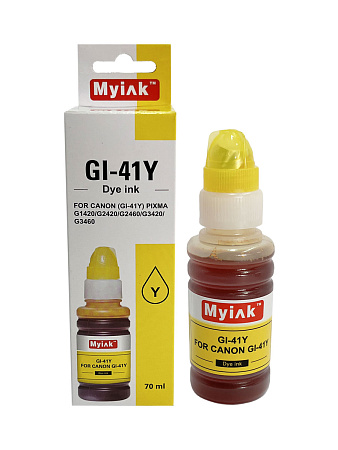 Чернила EcoTank GI-41Y для Canon PIXMA G1420/G2420/G2460/G3420/G3460 (70мл,yellow) MyInk Чернила EcoTank GI-41Y для Canon PIXMA G1420/G2420/G2460/G3420/G3460 (70мл,yellow) MyInk