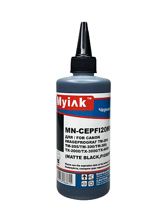 Чернила для CANON (PFI-120 MBk) TM-200, TM-205, TM-300, TM-305, TM-250, TM-255, TM-350, TM-355 (250мл,matte black,Pigment) CEPFI20MBk MyInk 