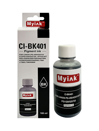 Чернила для CANON PG-450/425/510/512/PGI-520/525/725 (100мл,Pigment,black) CI-BK401 EverBrite™ MyInk 