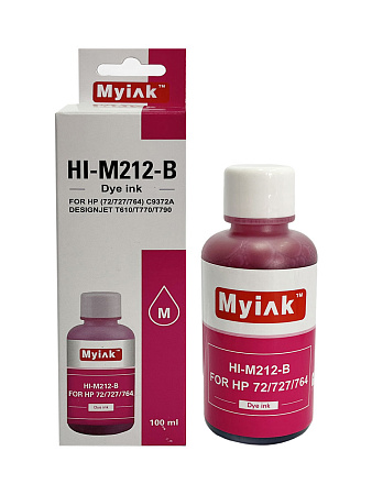 Чернила для (HP 72, HP 727, HP 764) C9372A (100мл,magenta, Dye) HI-M212-B Gloria™ MyInk 
